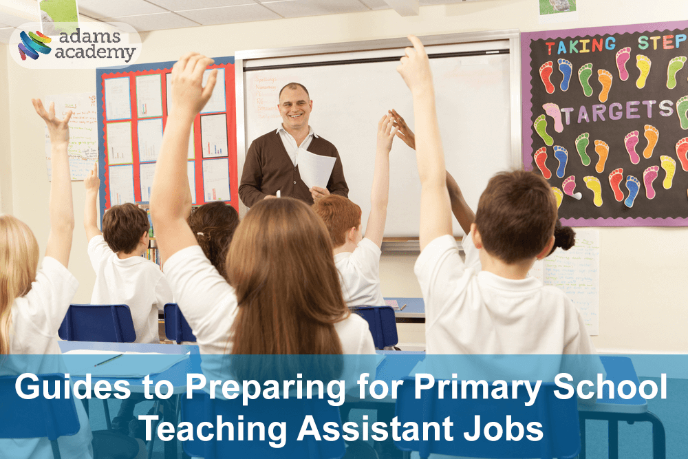 primary school teaching assistant in a classroom with students